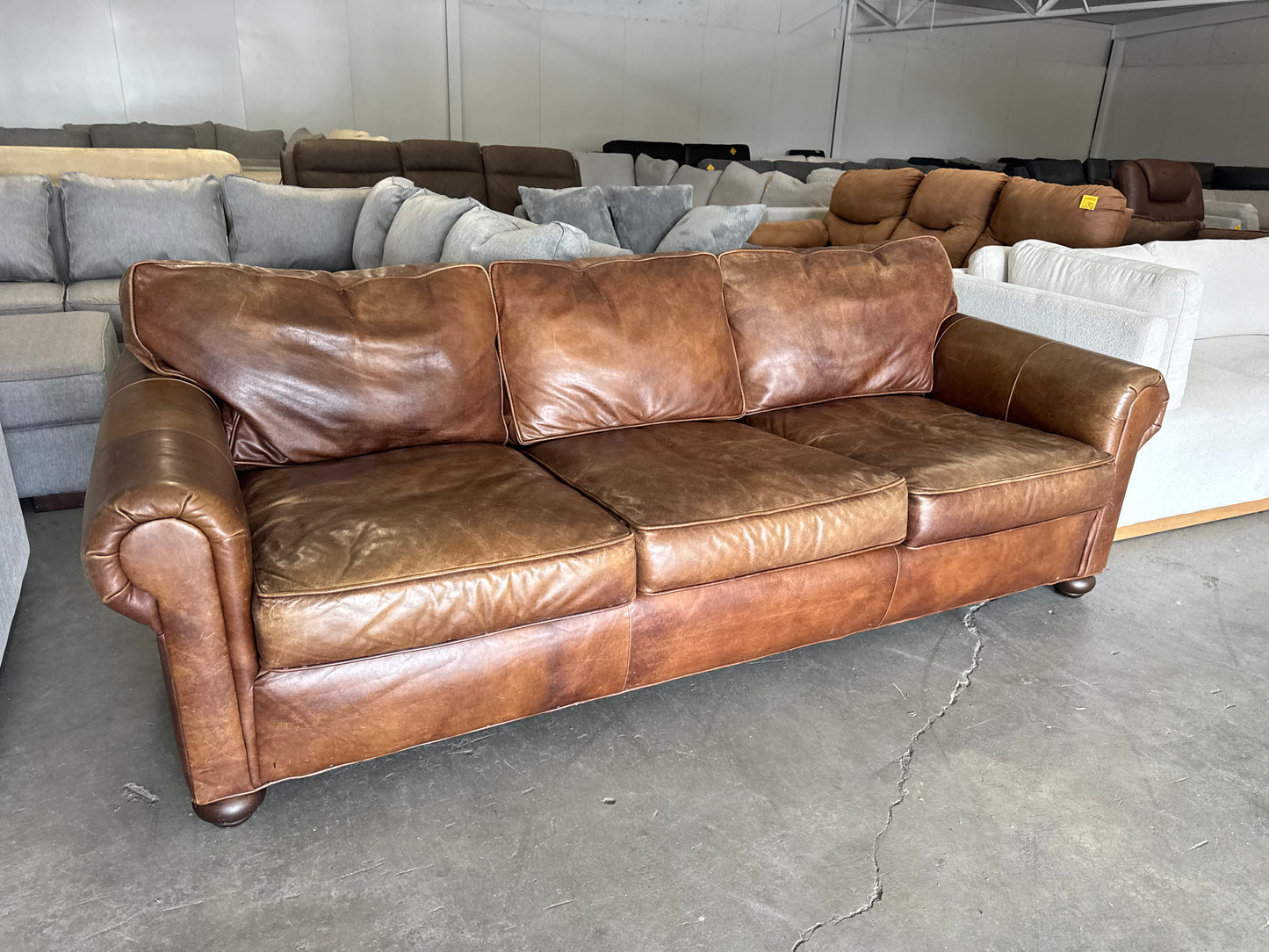 Restoration Hardware Lancaster Leather Sofa
