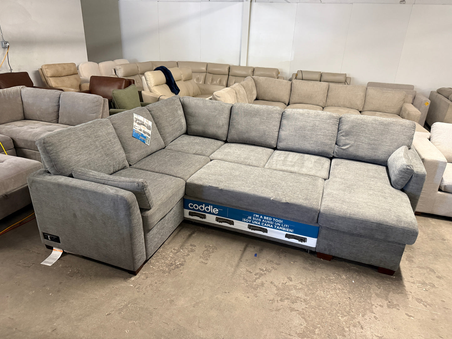 LCoddle Luke Sleeper Sofa w/ Reversible Chaise and Storage