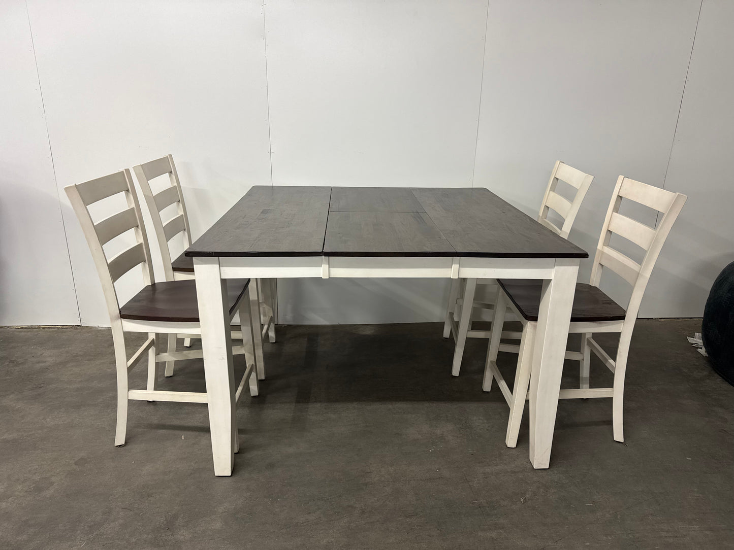 Dining Table – Bar Height Cottage-Style Extendable Table w/ 4 Chairs