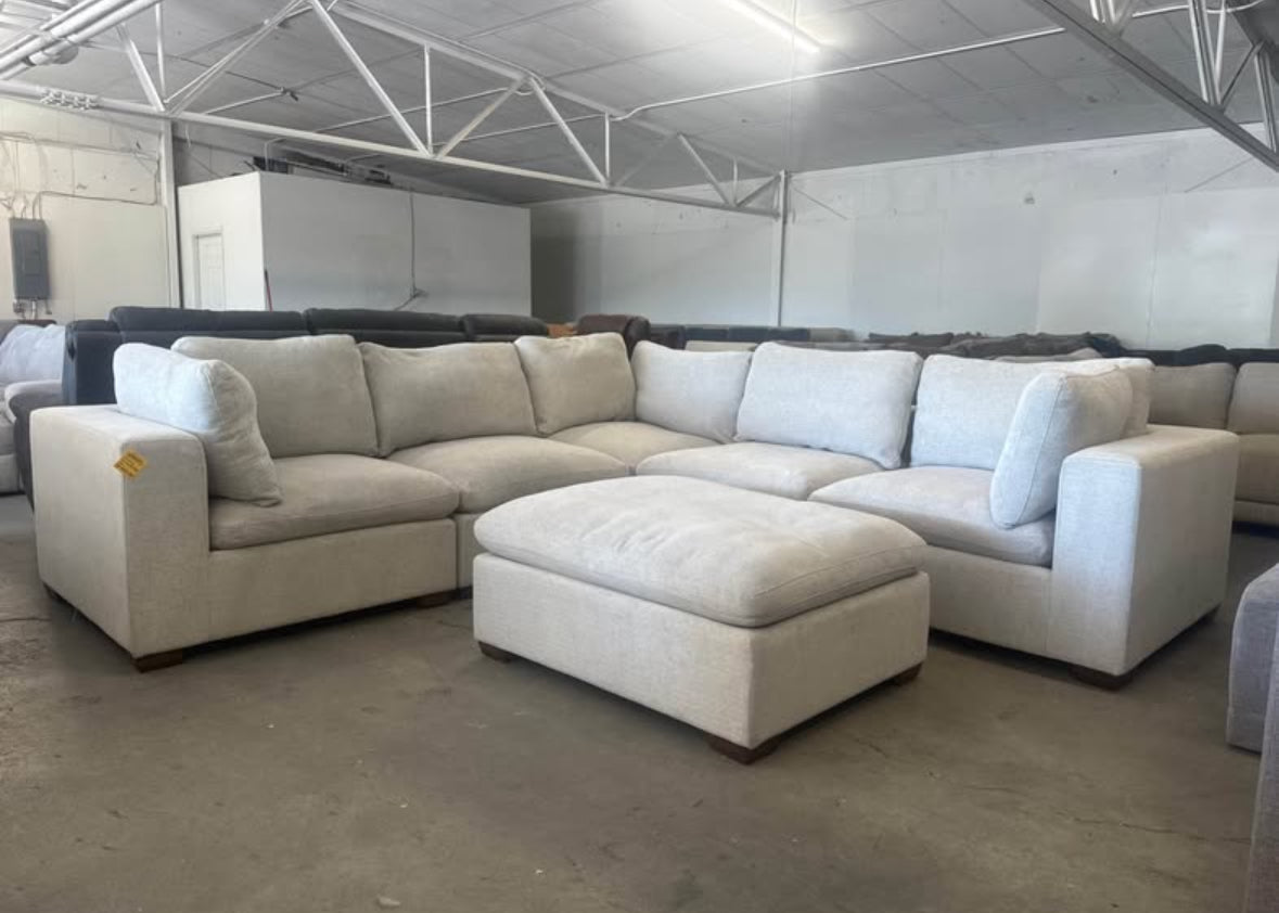Light Gray 6 Piece Cloud Sectional Couch