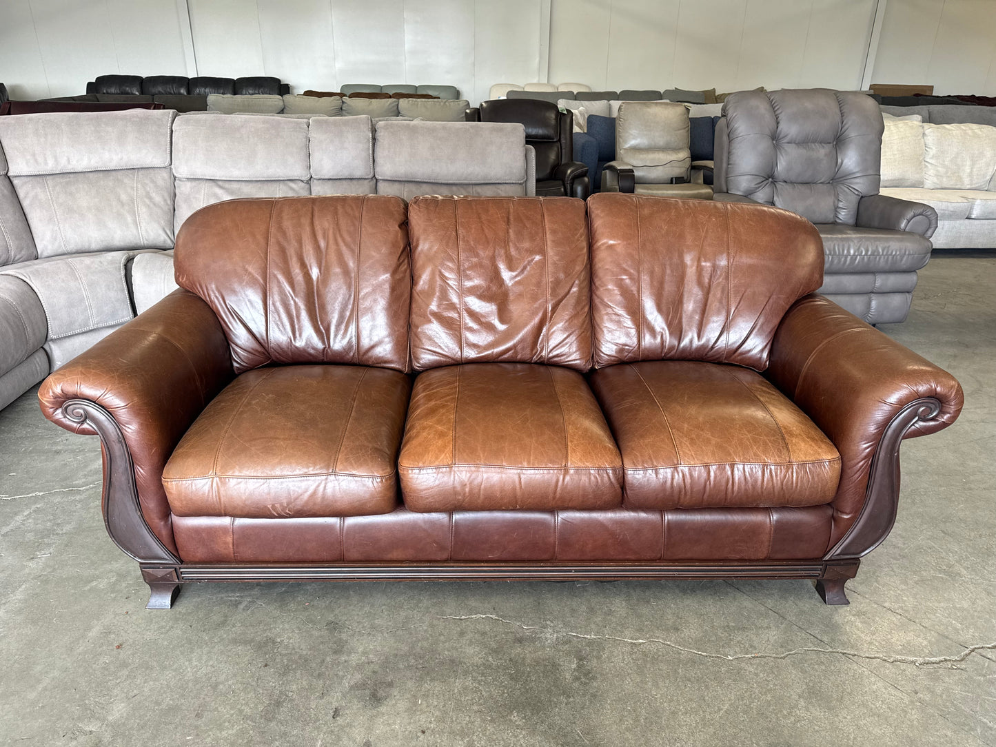 Brown Leather Sofa by Rapallo Leather Company