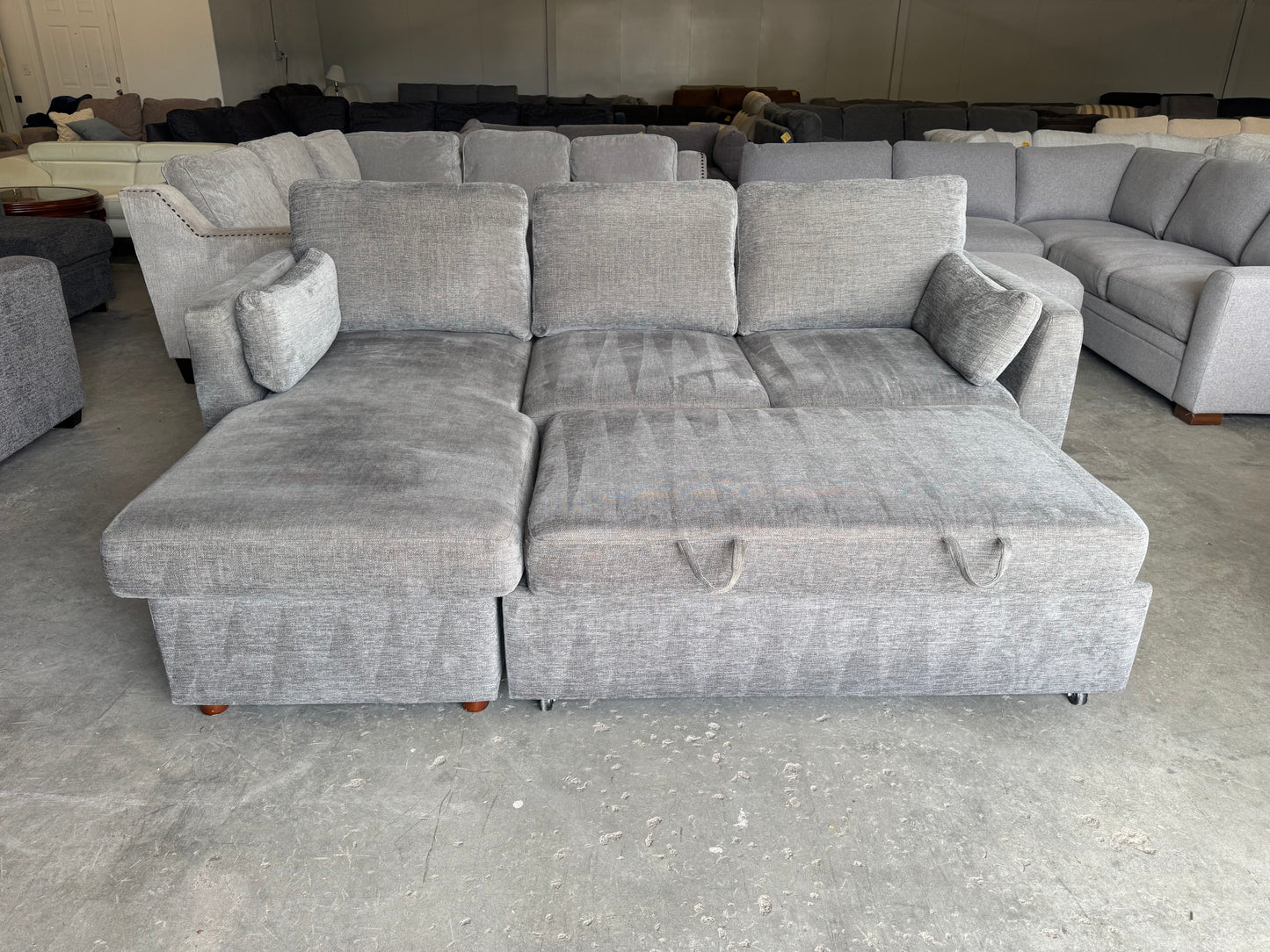 Gray Coddle Sleeper Sofa with Reversible Storage Chaise