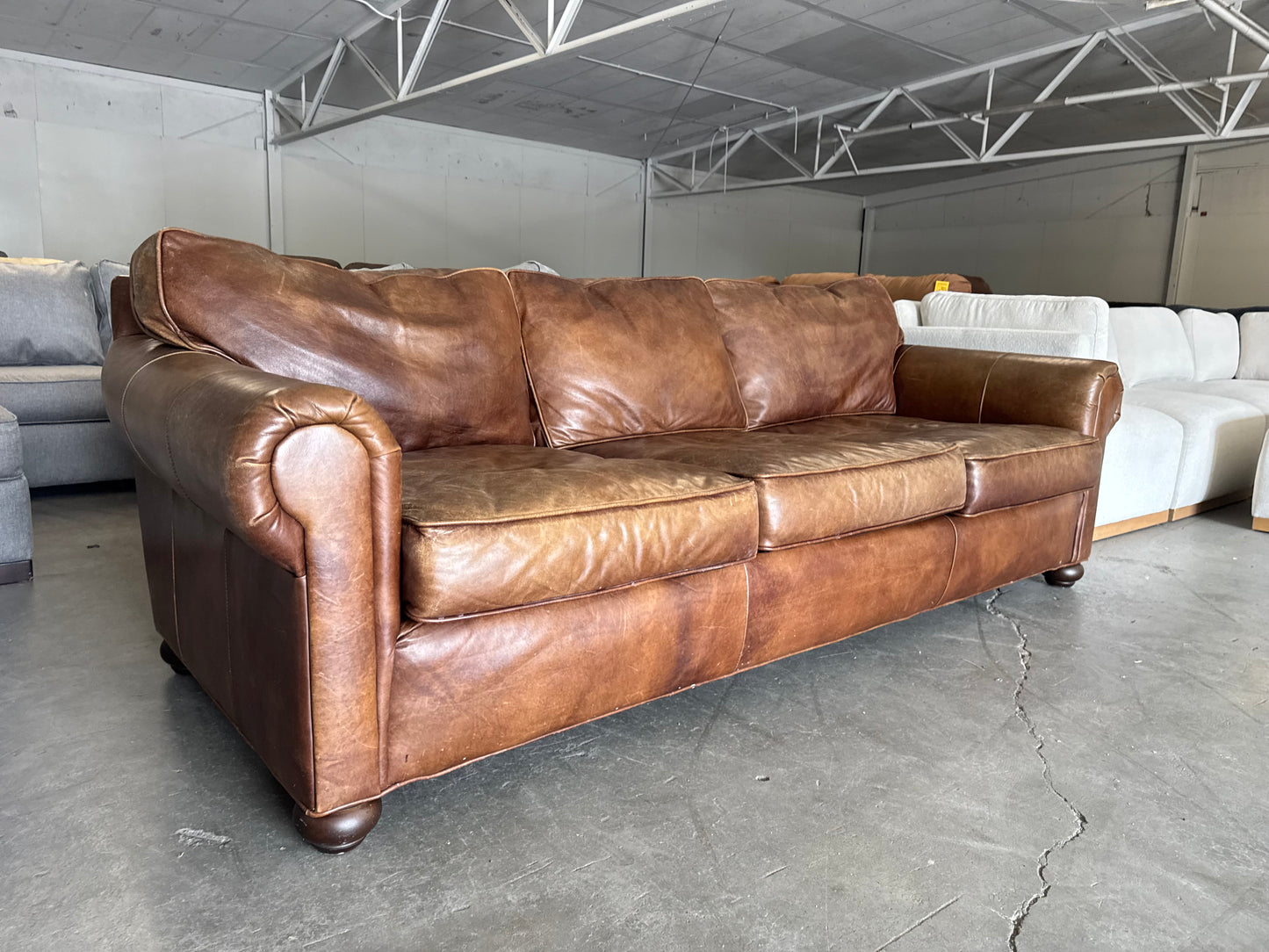 Restoration Hardware Lancaster Leather Sofa
