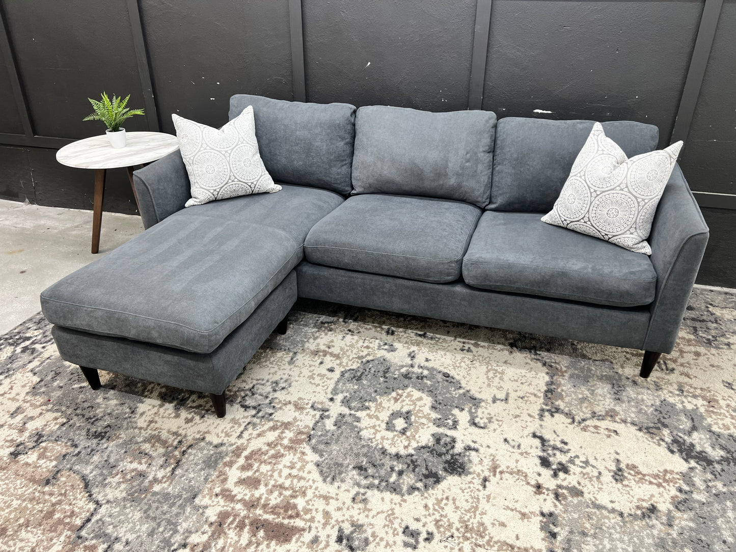 Gray Sectional Couch with Reversible Chaise