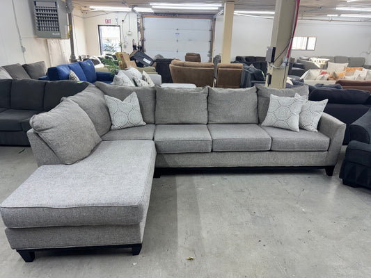 Large Light Gray L Shape Sectional Couch
