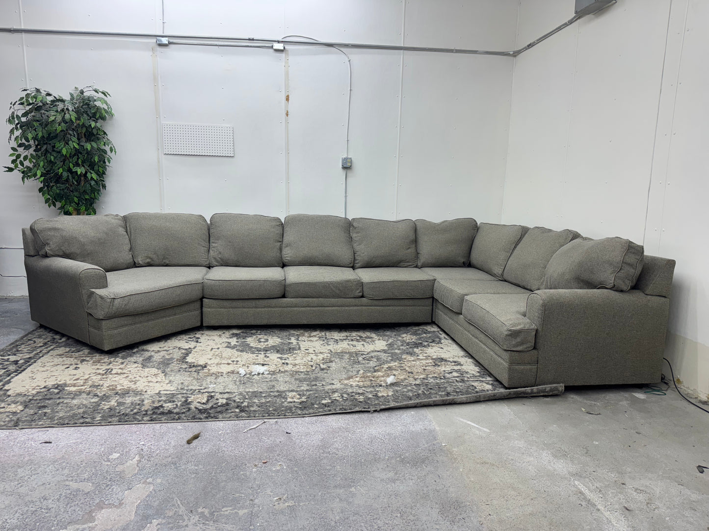 Huge Gray Sectional Couch with Cuddler