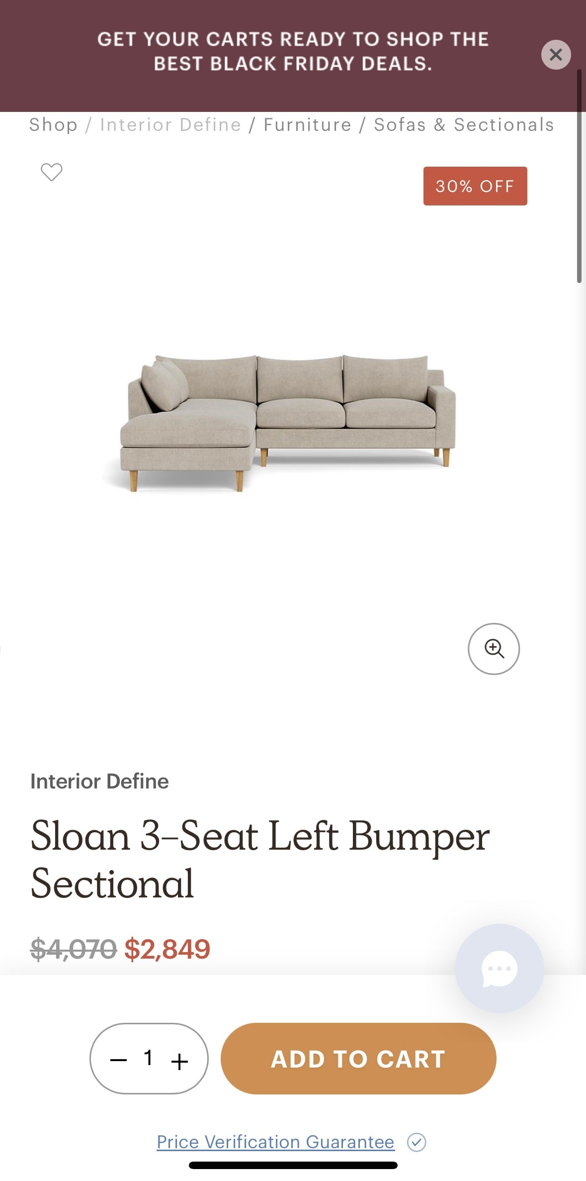 Beige Interior Define Sloan Mid-Century Sectional with Down Cushions