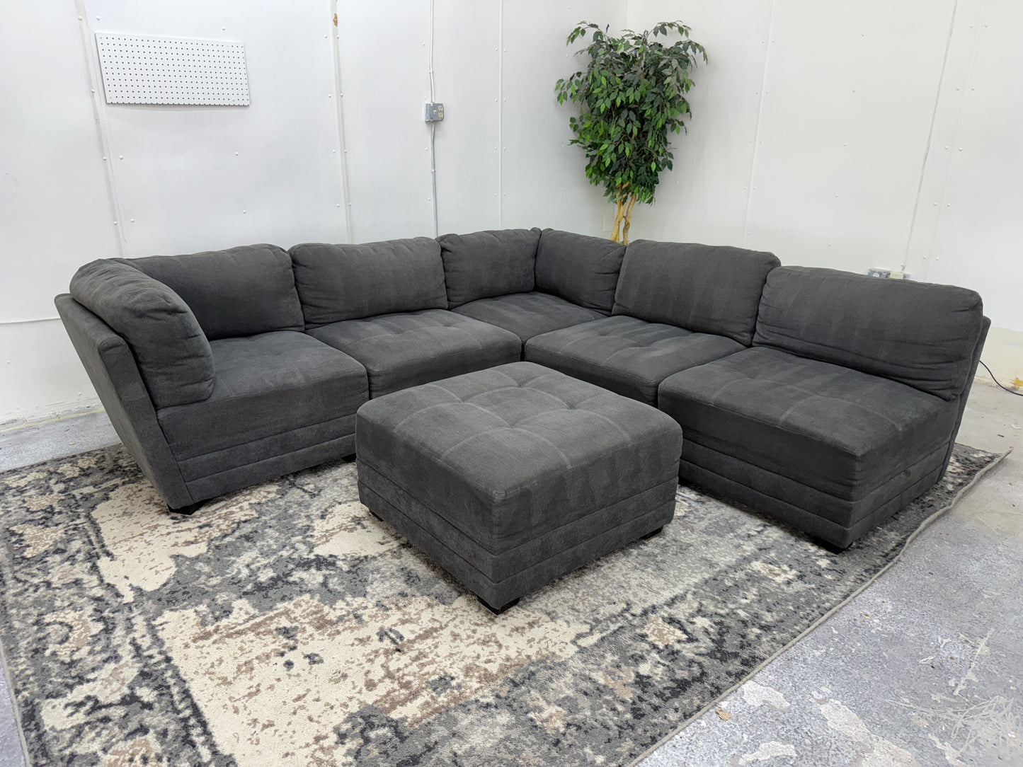 Gray 6 Piece Modular Sectional Sofa