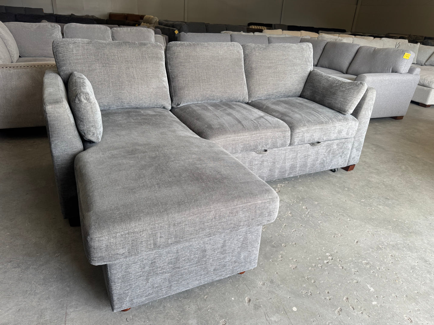 Gray Coddle Sleeper Sofa with Reversible Storage Chaise