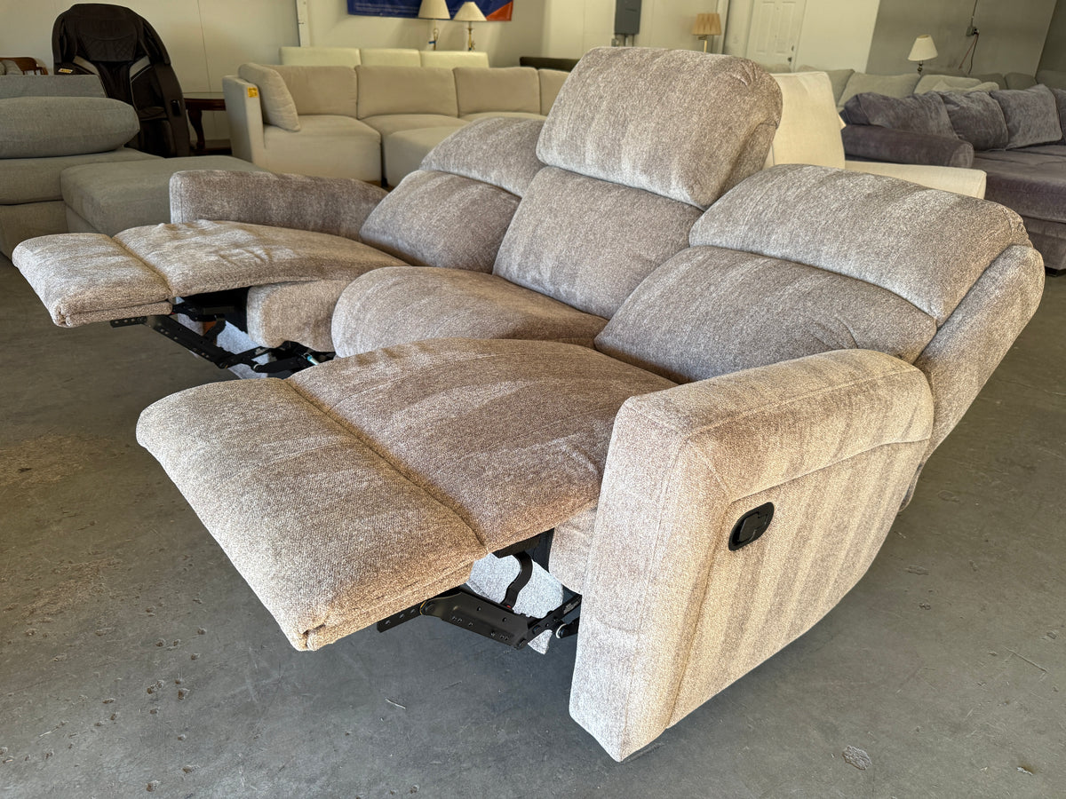Plush Beige Reclining Sofa
