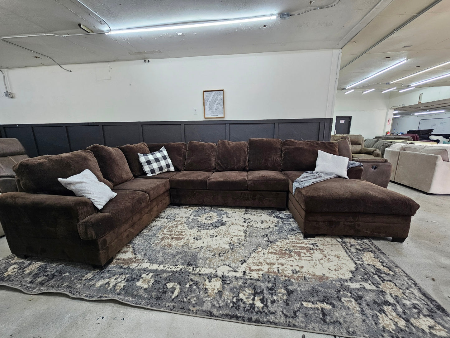 HUGE Brown Sectional Couch with Soft Deep Seating