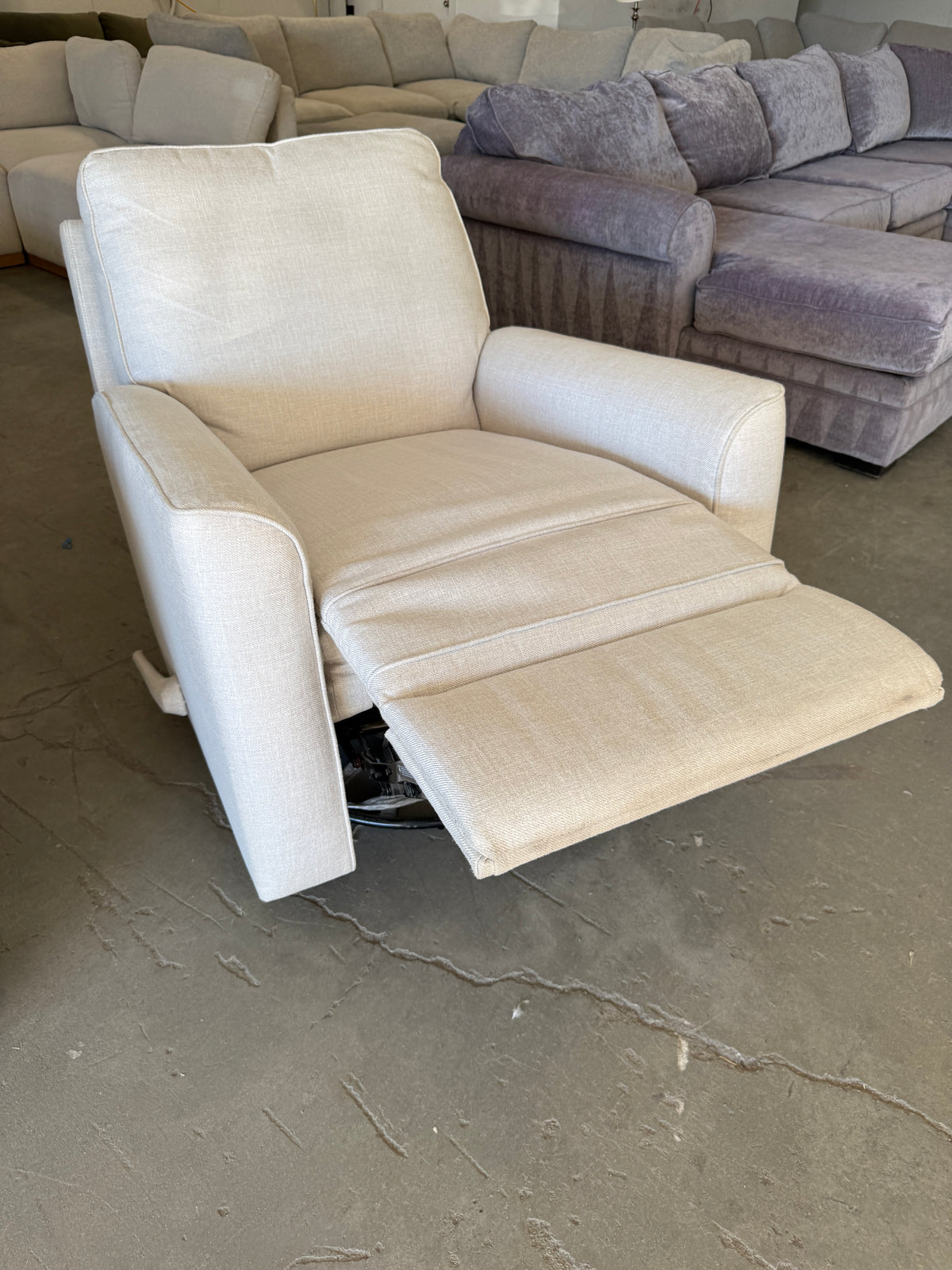 Brand New Beige Swivel Rocker Reclining Chair