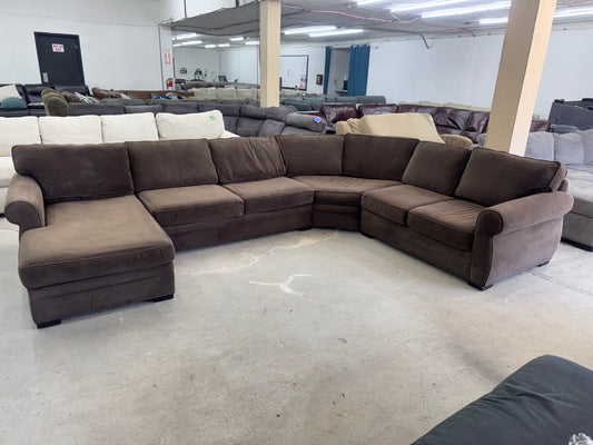 Huge Brown U Shape Sectional Couch with Chaise