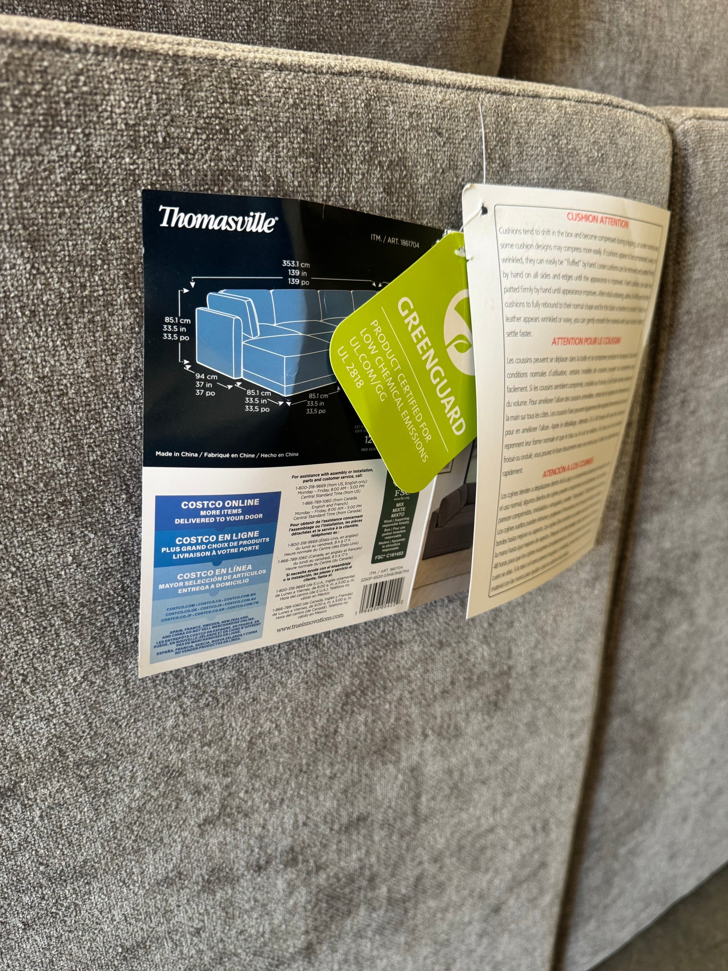 Gray 6-Piece Modular Sectional Sofa with Ottoman