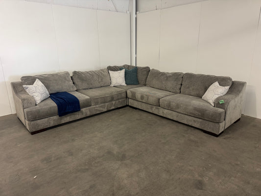 LIKE NEW Gigantic Deep-Seated Gray L Shape Sectional Sofa