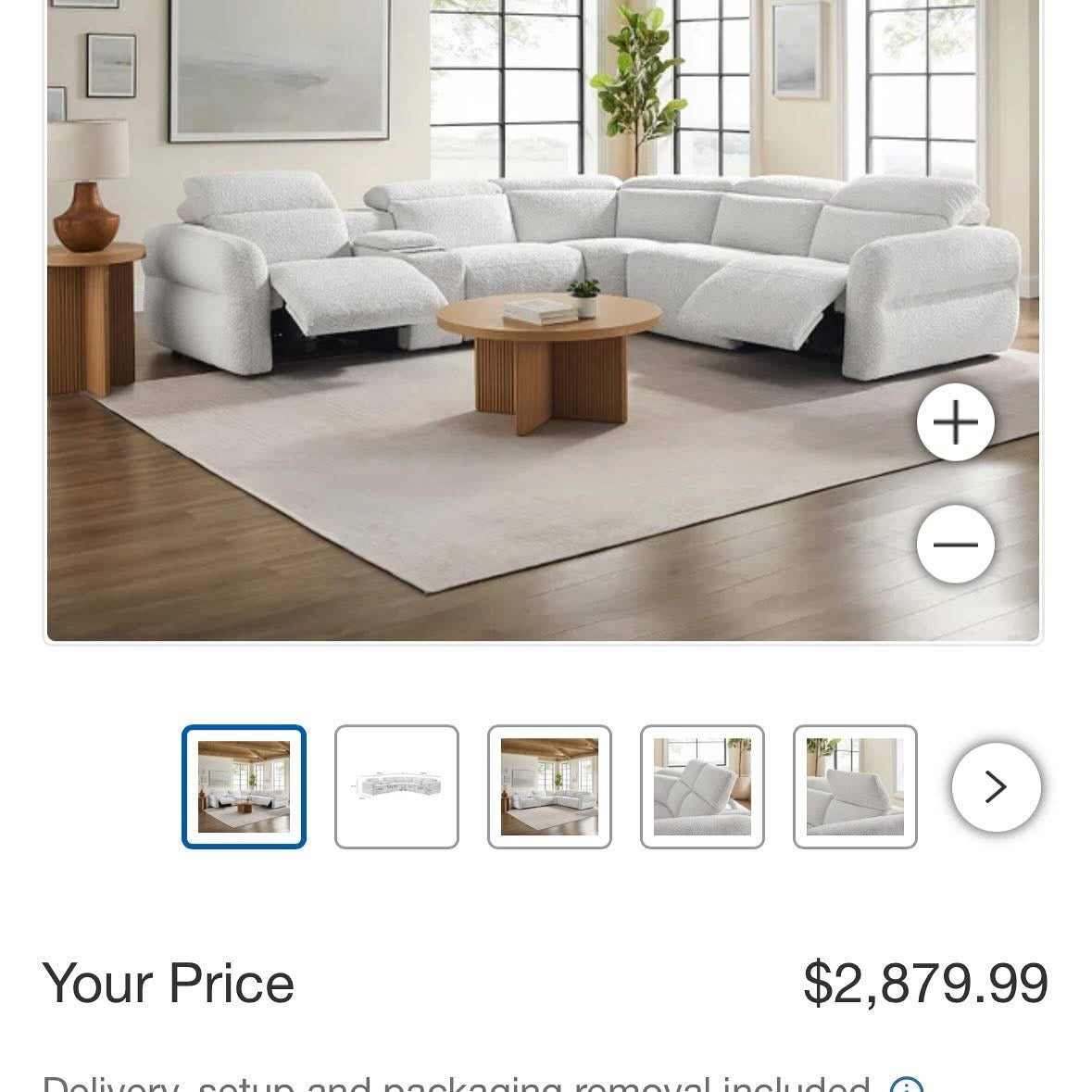 LIKE NEW Plush White 6-Piece Modular Reclining Sectional Sofa