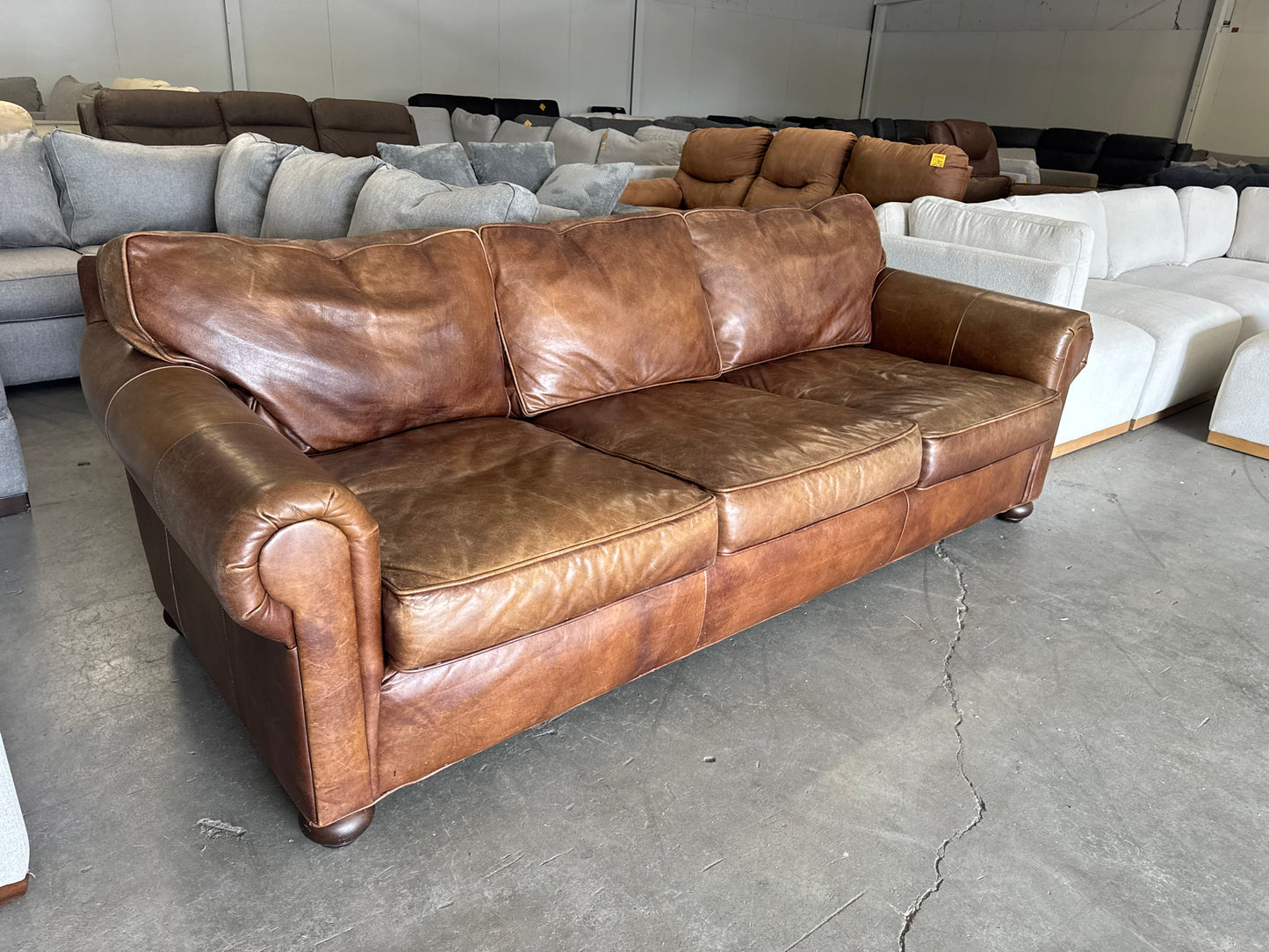 Restoration Hardware Lancaster Leather Sofa