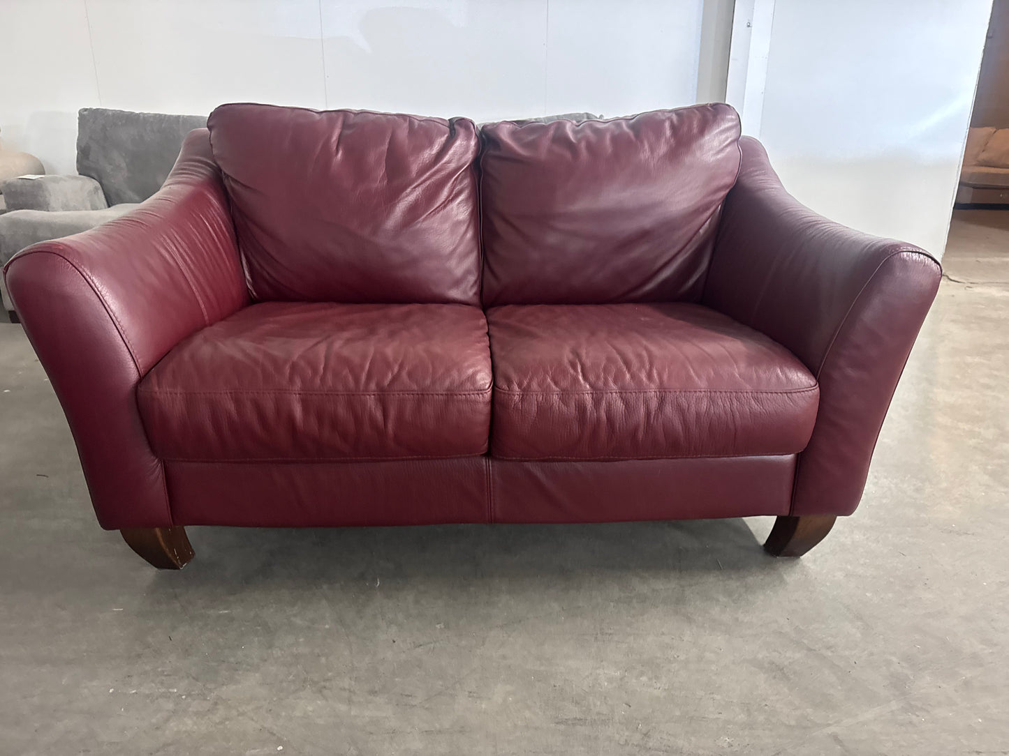 Red Leather Sofa & Loveseat Set
