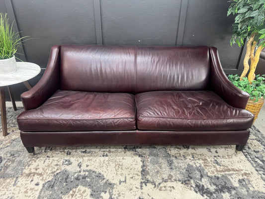 Room & Board Burgundy Loring Leather Sofa