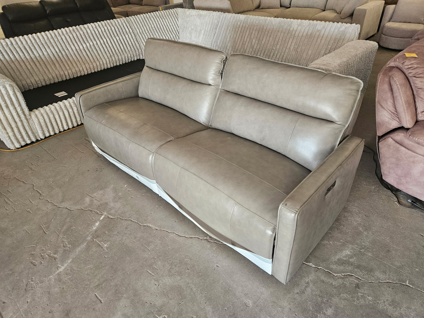 New Henredon Keira Leather Zero-Gravity Power Reclining Sofa