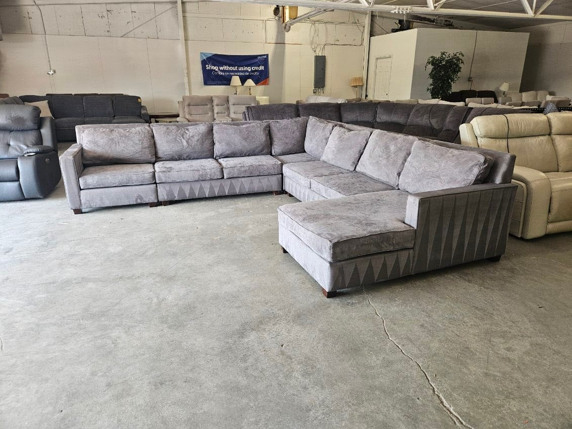 Large Gray West Elm U-Shaped Sectional