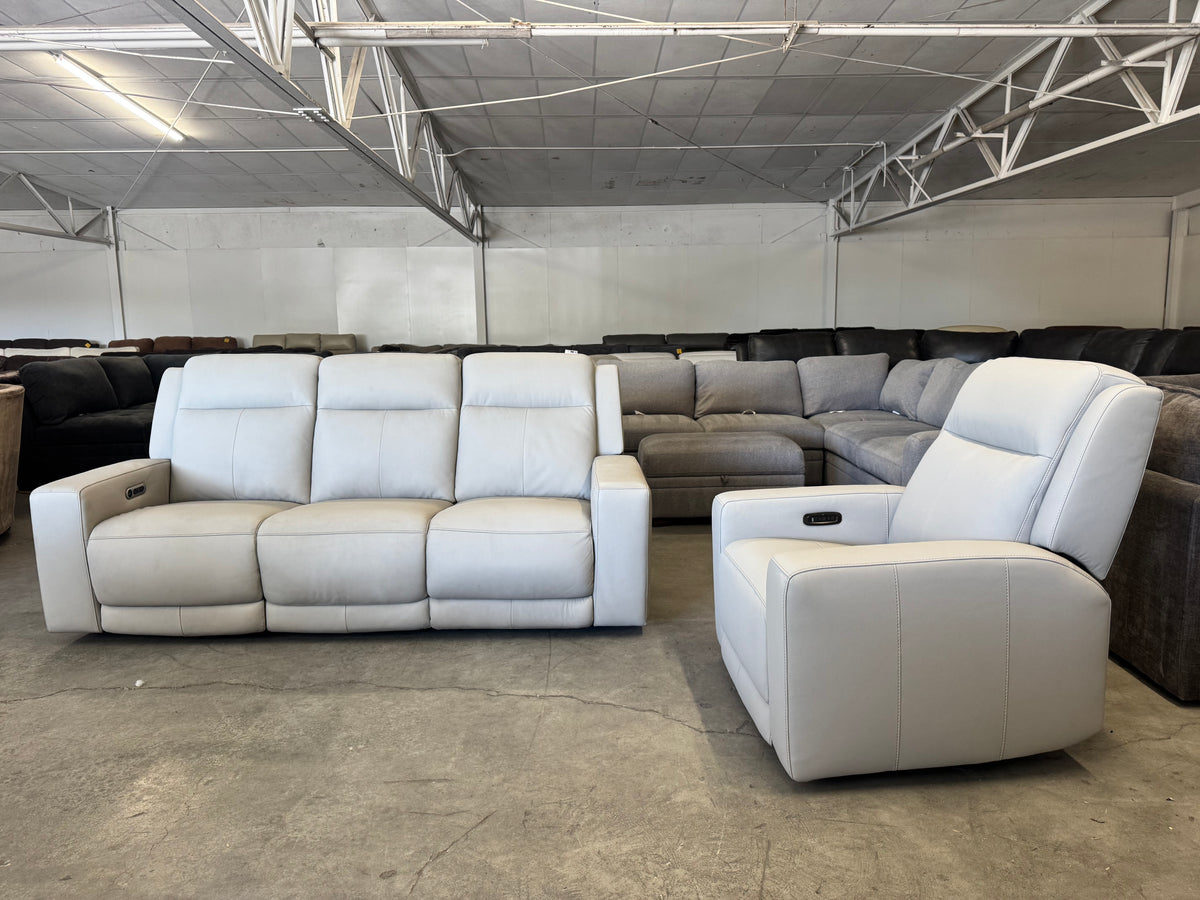 Simon Li Wren Leather Power Reclining Sofa & Zero Gravity Recliner