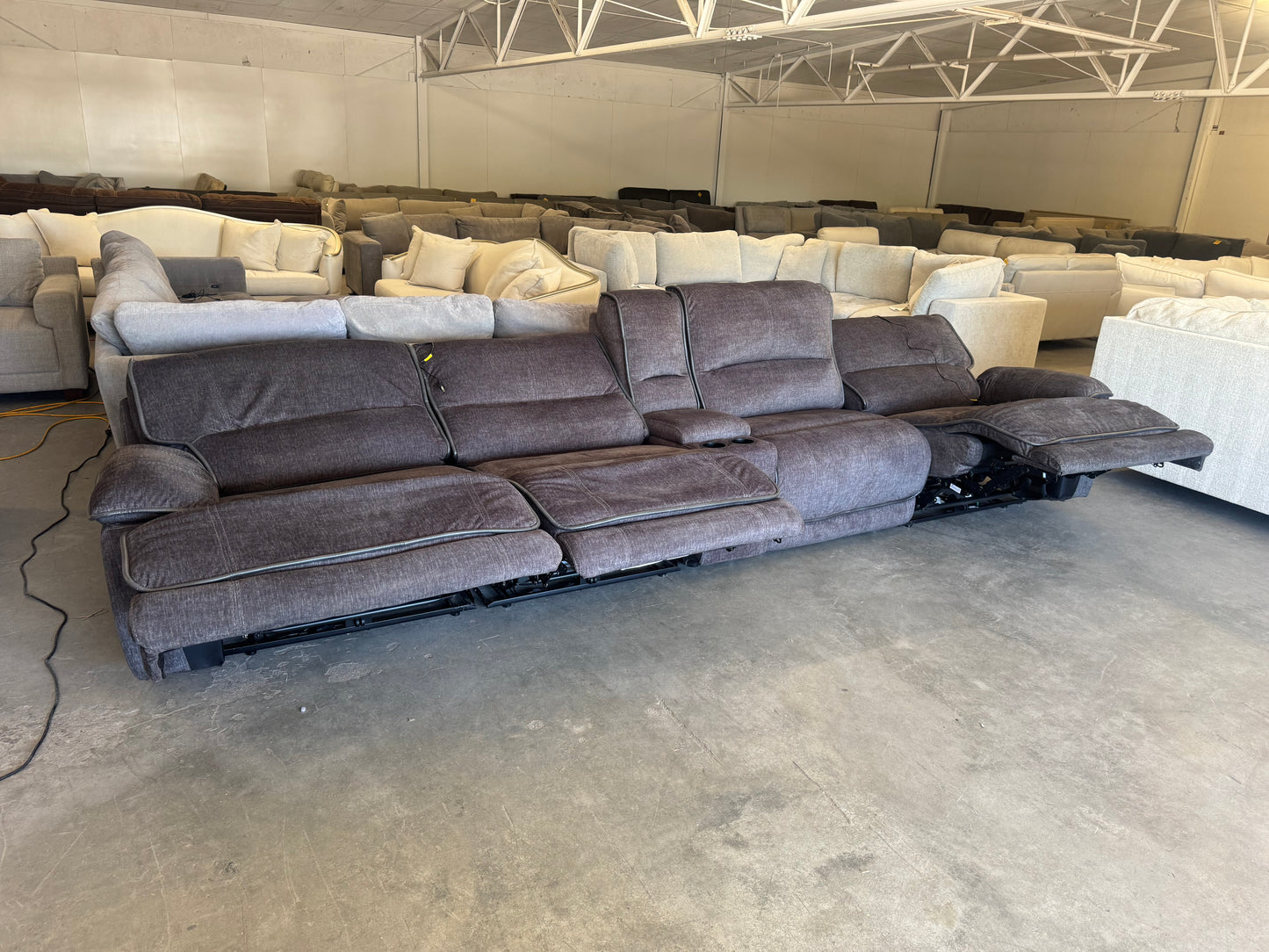 Modular Theater Sectional with 3 Power Recliners