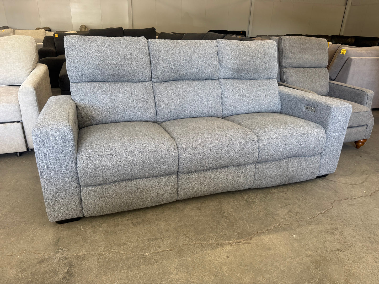 Gray Fabric Power Reclining Sofa