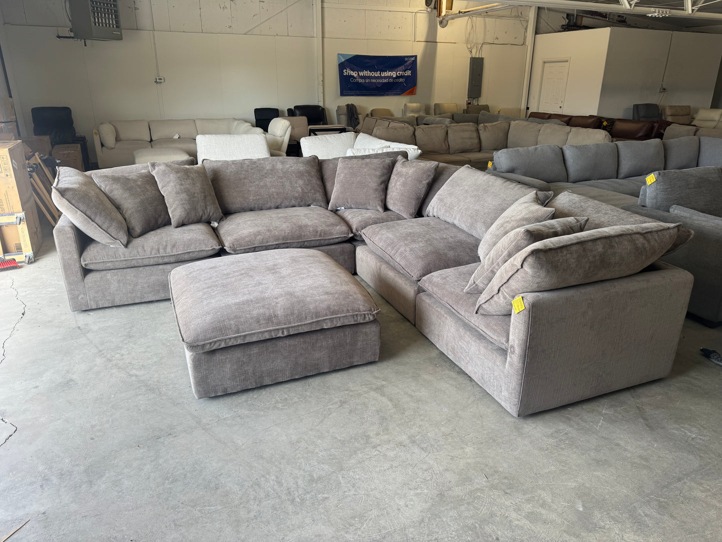 Charcoal Gray 6 Piece Modular Cloud Sectional