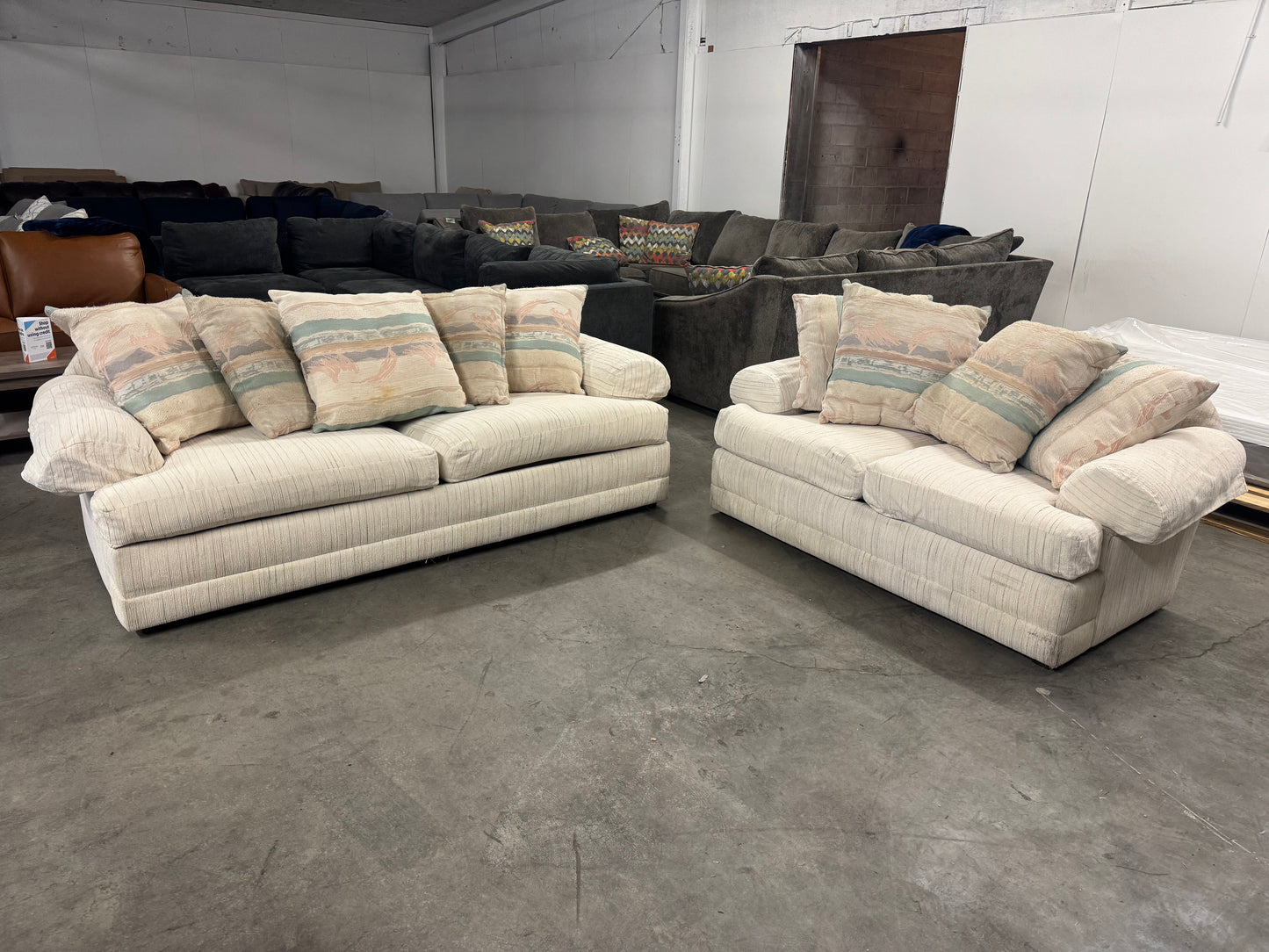 Couch & Loveseat – Flexsteel Beige Fabric Living Room Set