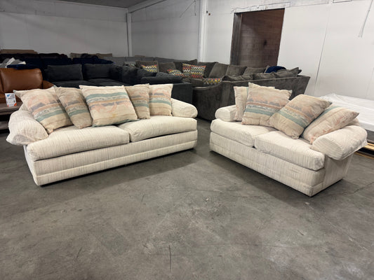 Couch & Loveseat – Flexsteel Beige Fabric Living Room Set