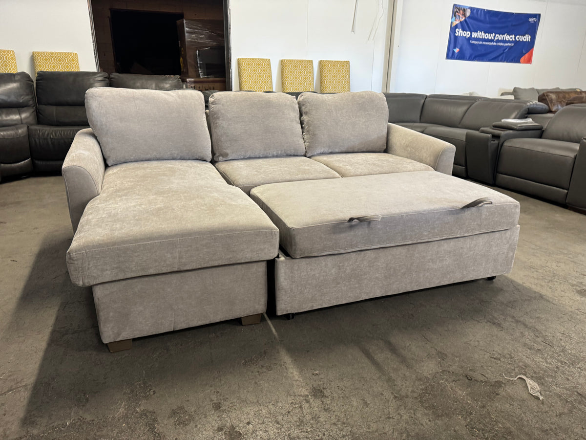Taupe Coddle Sleeper Sofa with Reversible Storage Chaise