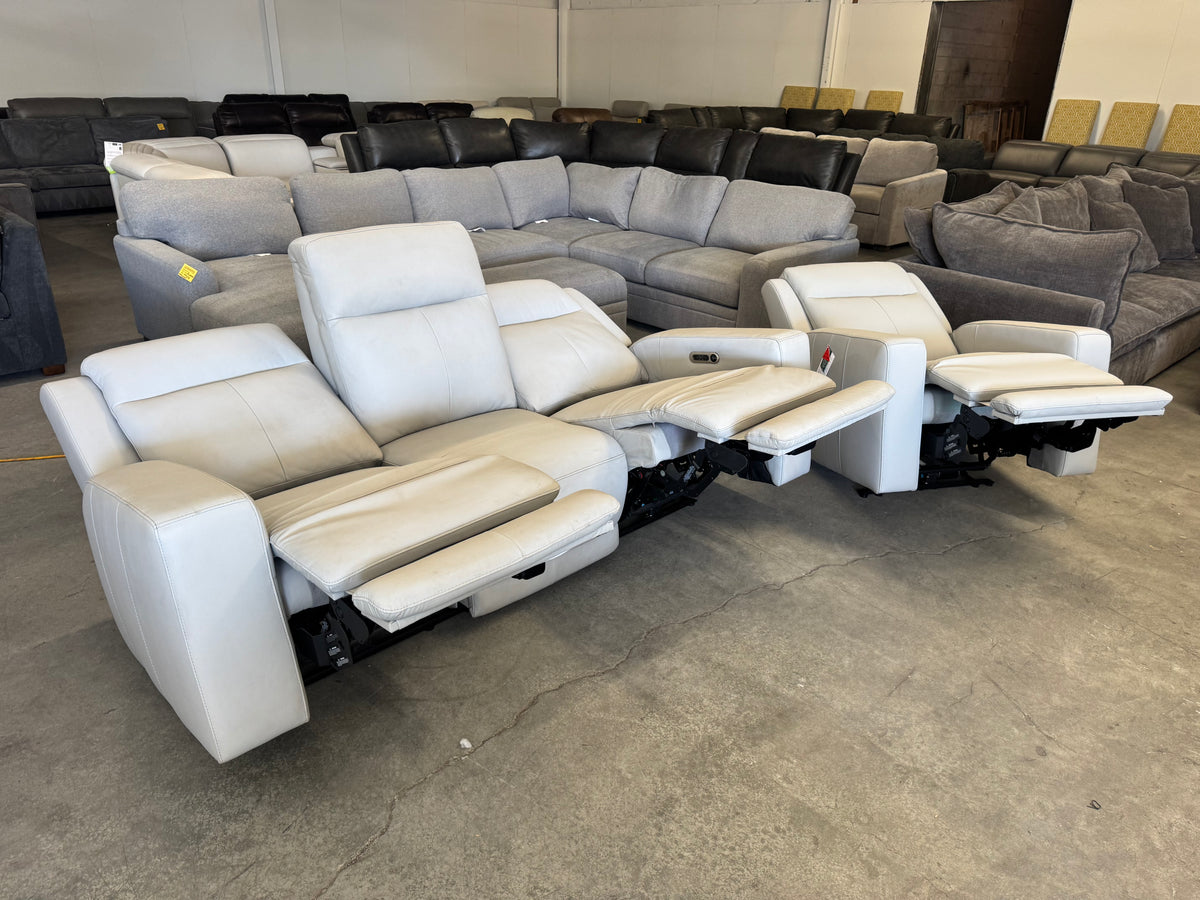 Simon Li Wren Leather Power Reclining Sofa & Zero Gravity Recliner