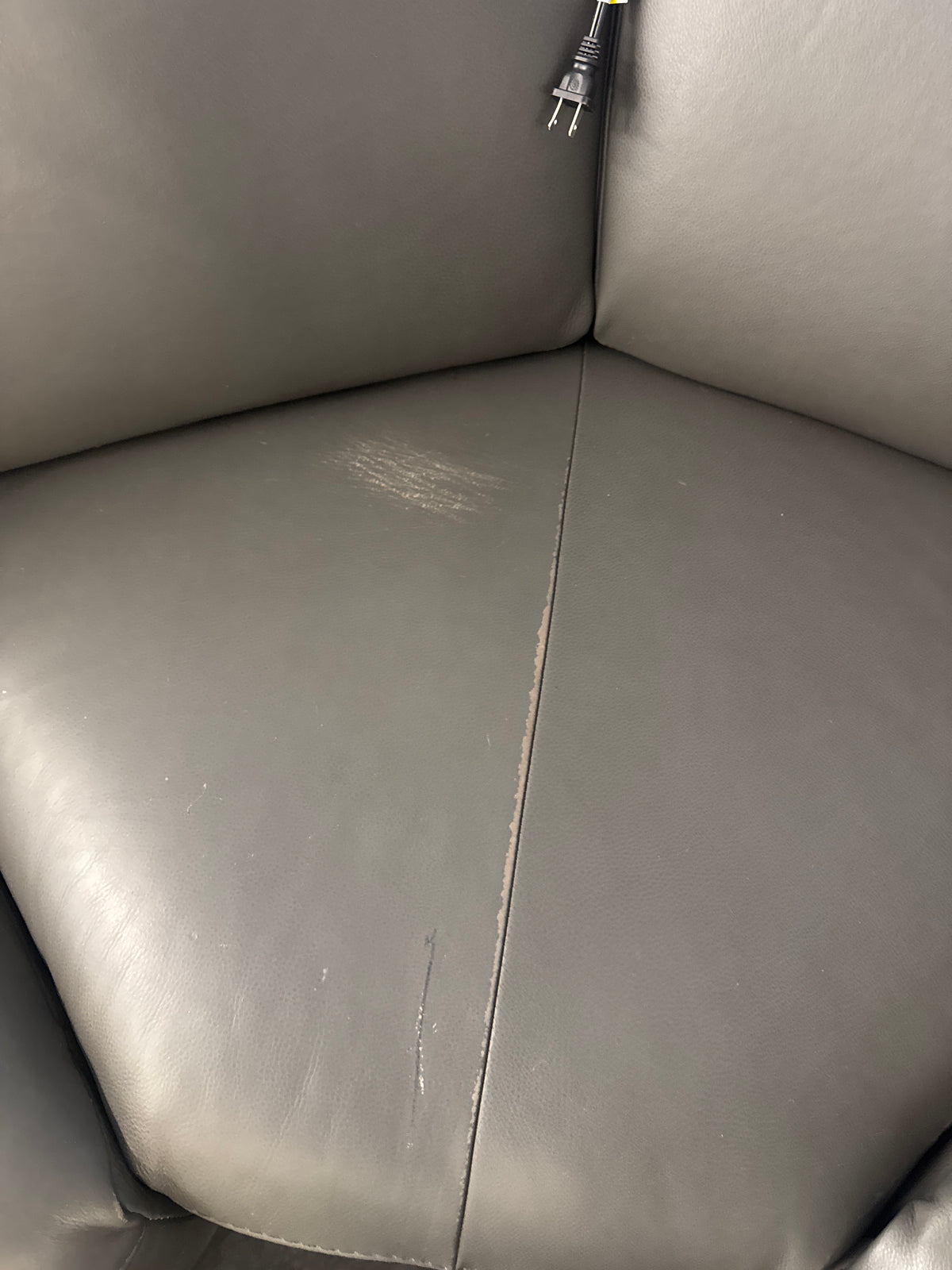 Aiden & Ivy Karson Gray Leather Power Reclining Sectional