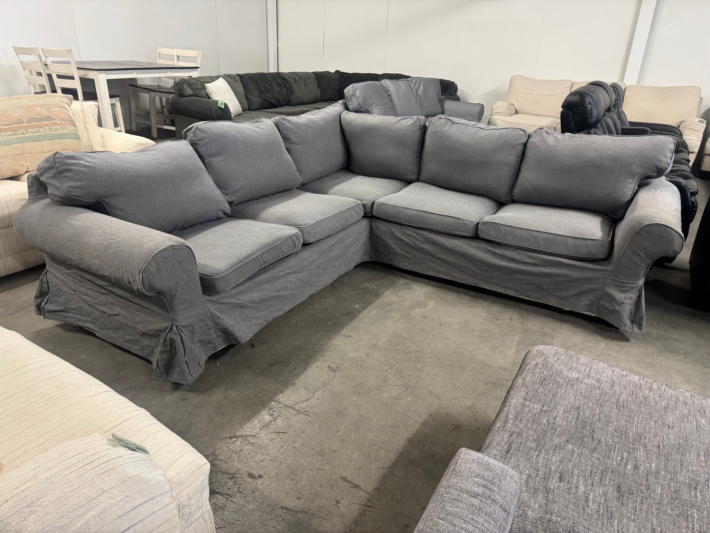 Gray L Shape IKEA Sectional Couch