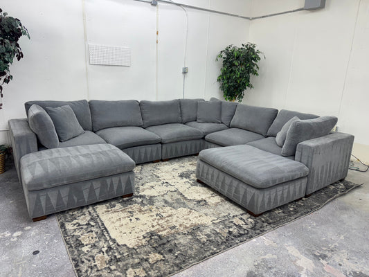 8 Piece Modular Charcoal Gray Cloud Sectional Couch