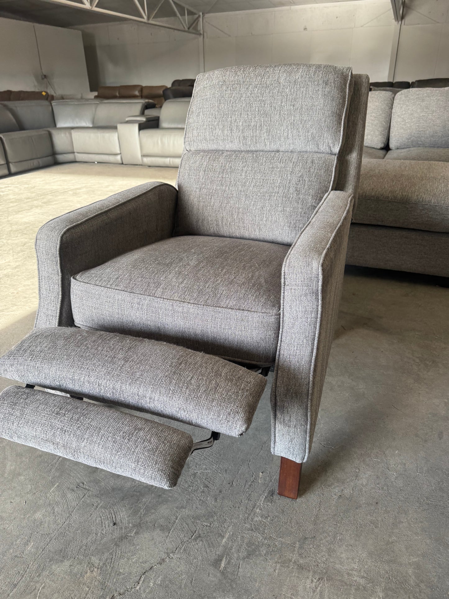 Gray Fabric Pushback Recliner