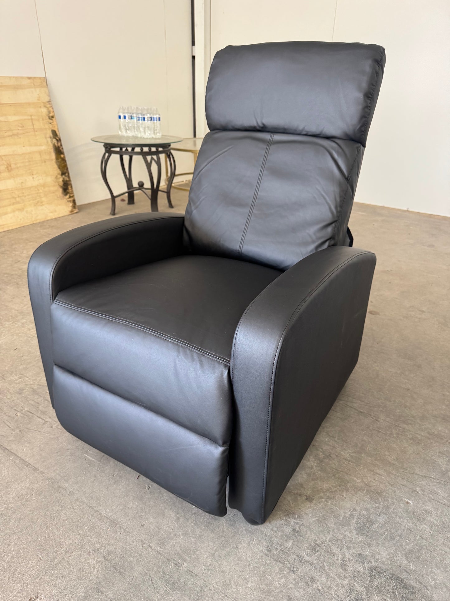 Brand New Black Vinyl Pushback Recliner