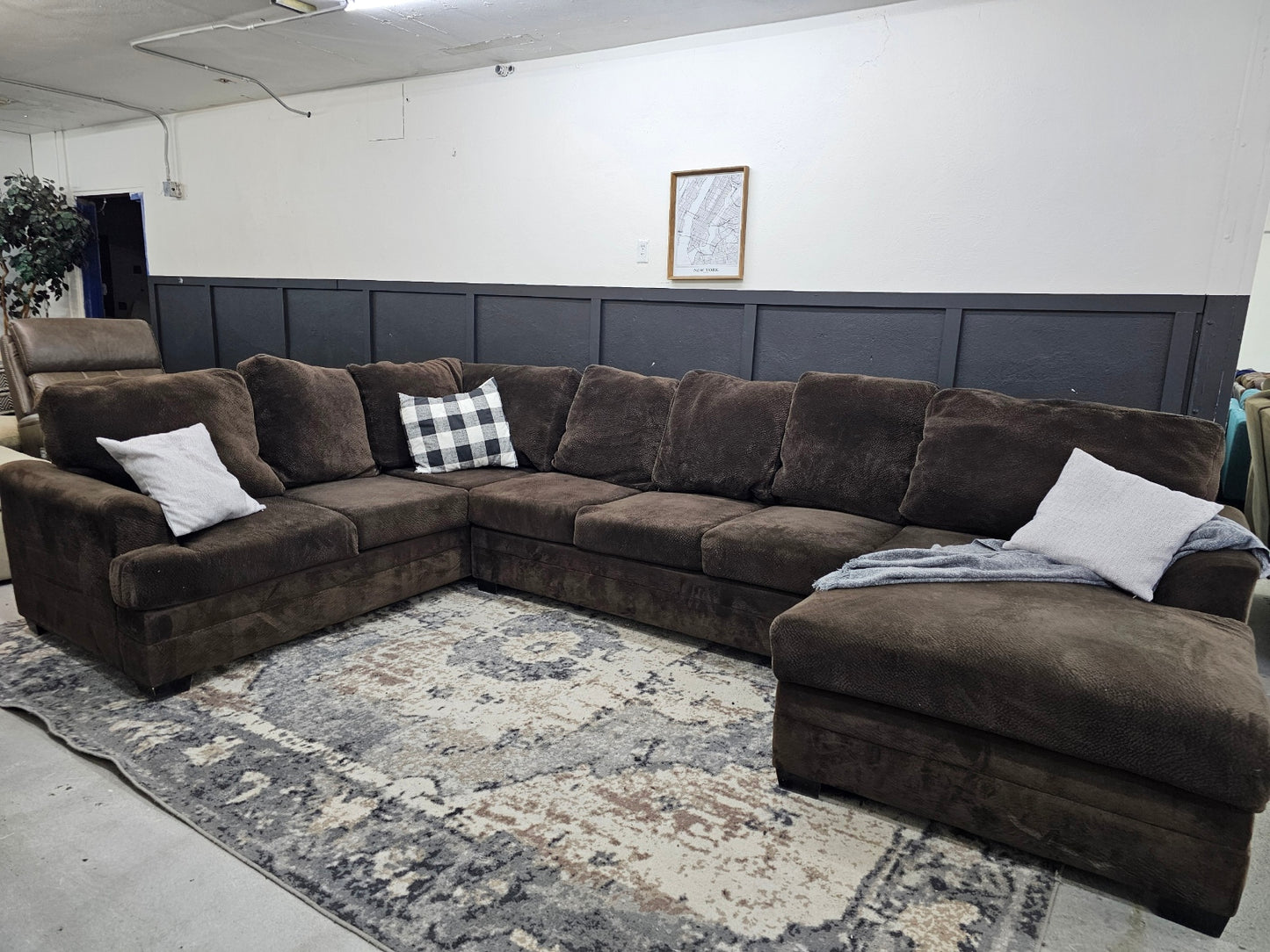 HUGE Brown Sectional Couch with Soft Deep Seating