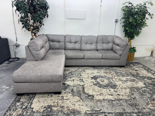 Light Gray L-Shape Sectional Sofa with Chaise