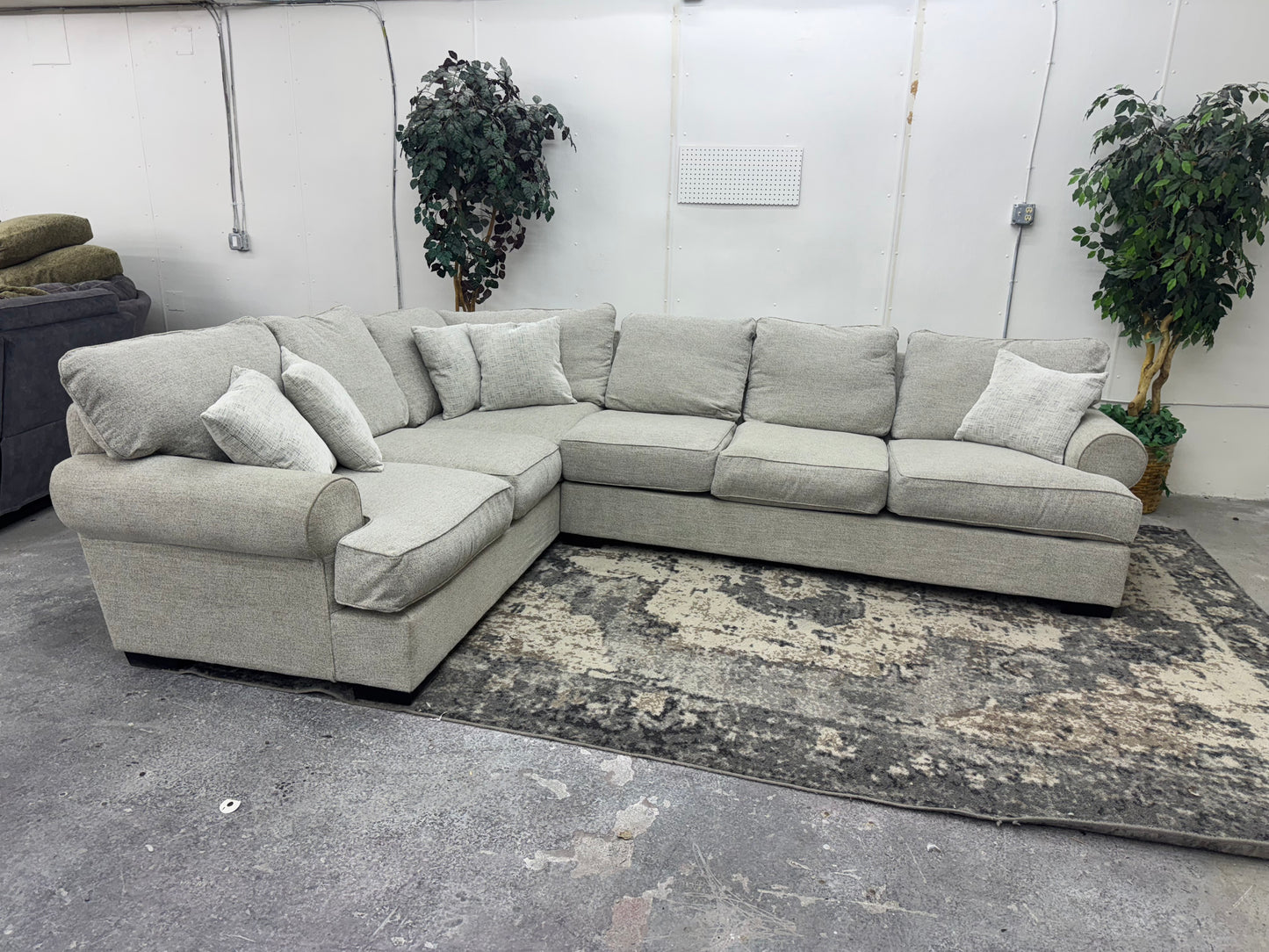 Gorgeous Beige Down-filled L Shape Sectional Couch