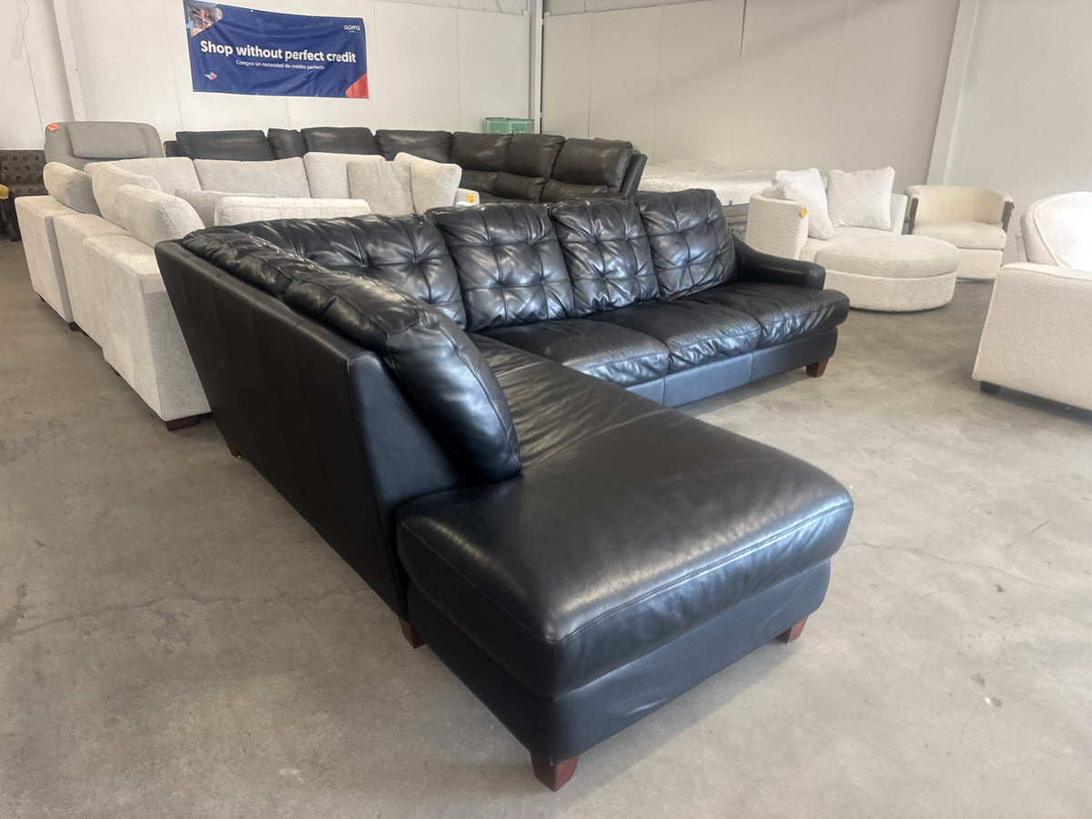 Black Leather Sectional Couch