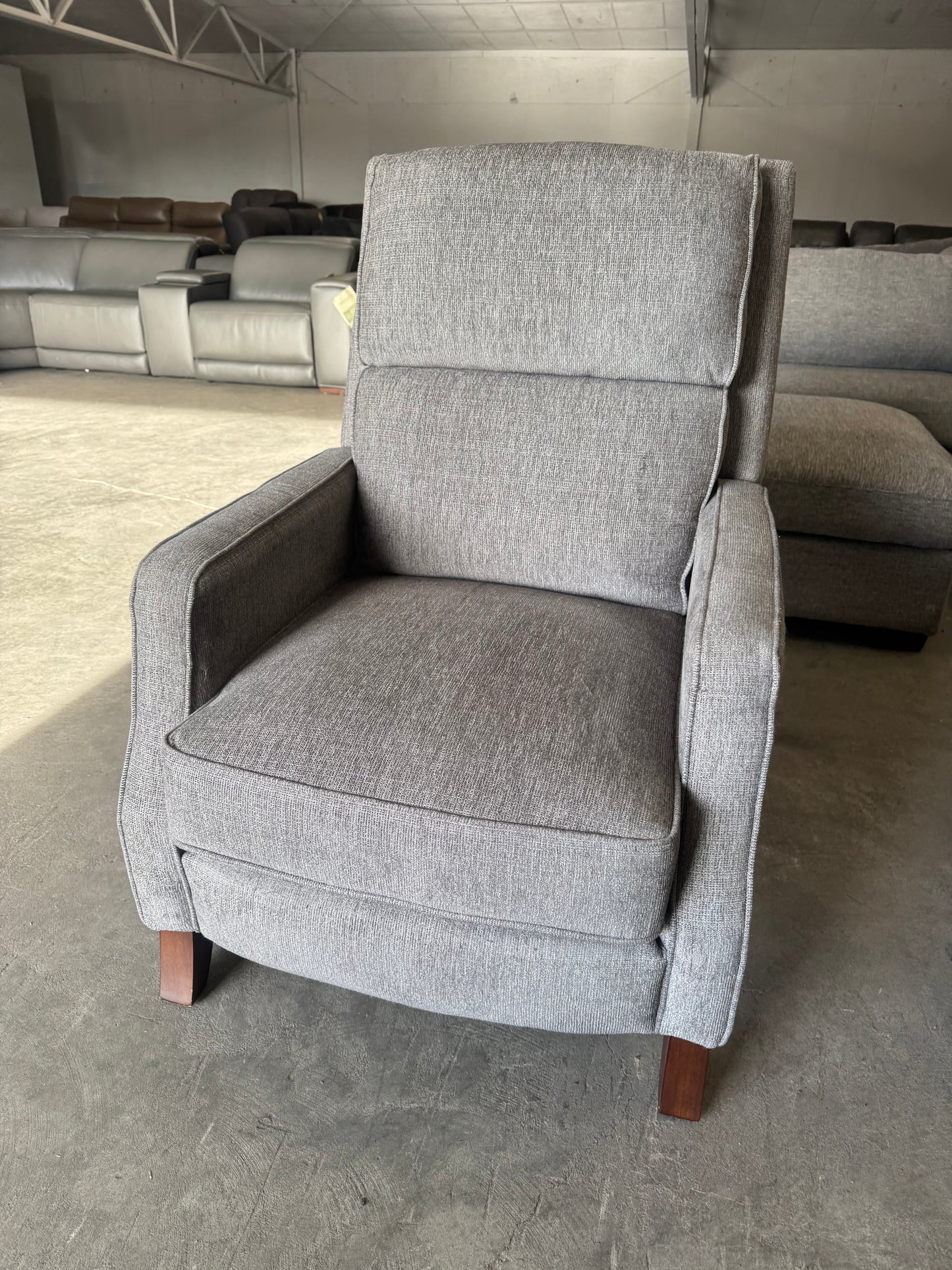 Gray Fabric Pushback Recliner