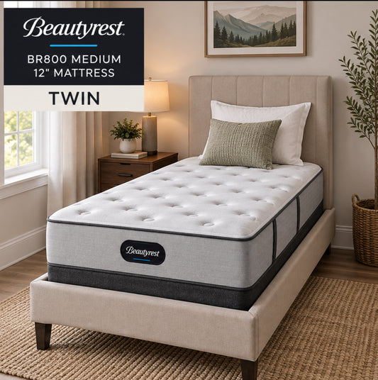 Twin Mattress – Beautyrest BR800 12” Medium Twin Mattress