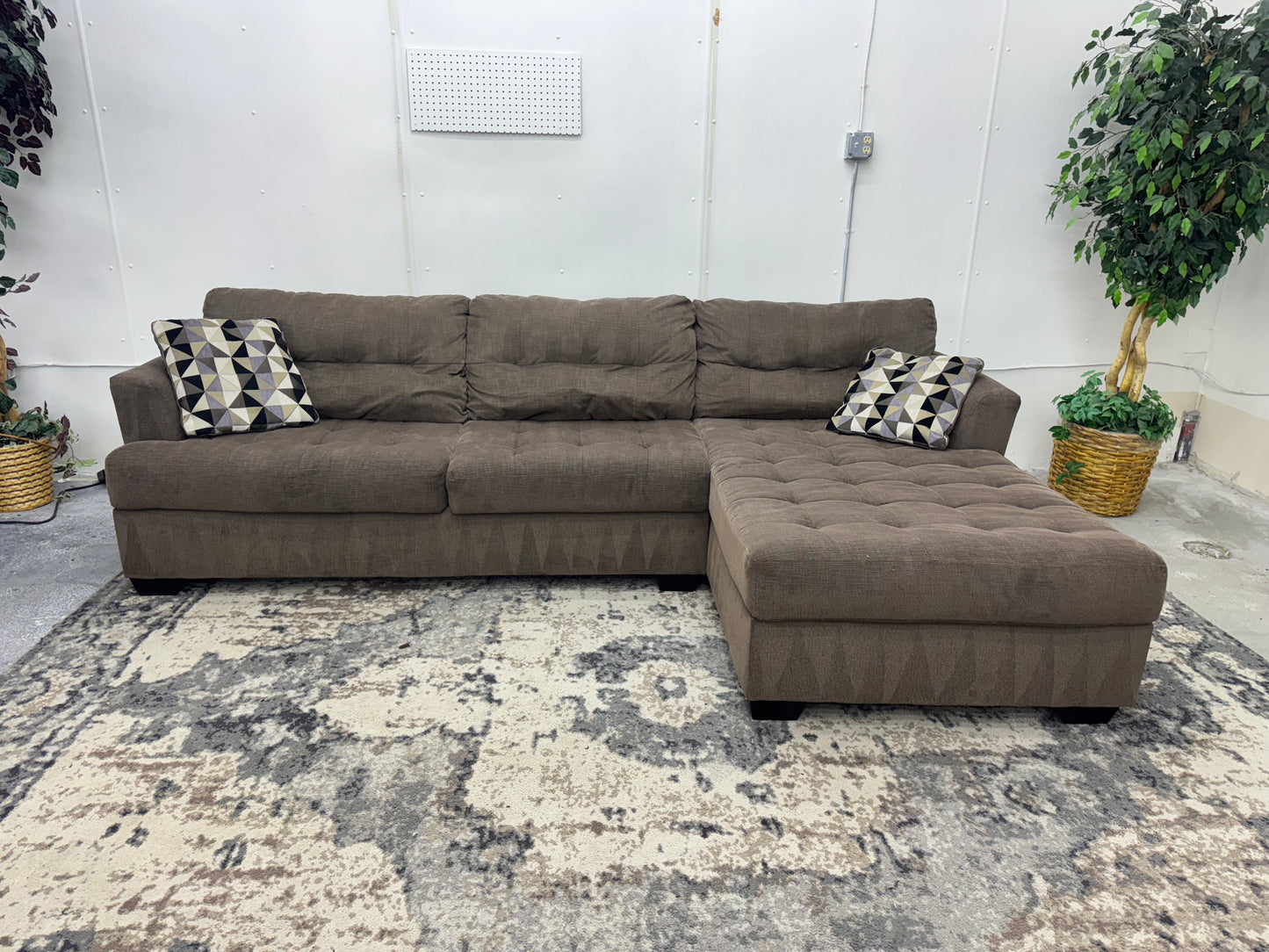 Brown L Shape Sectional Couch