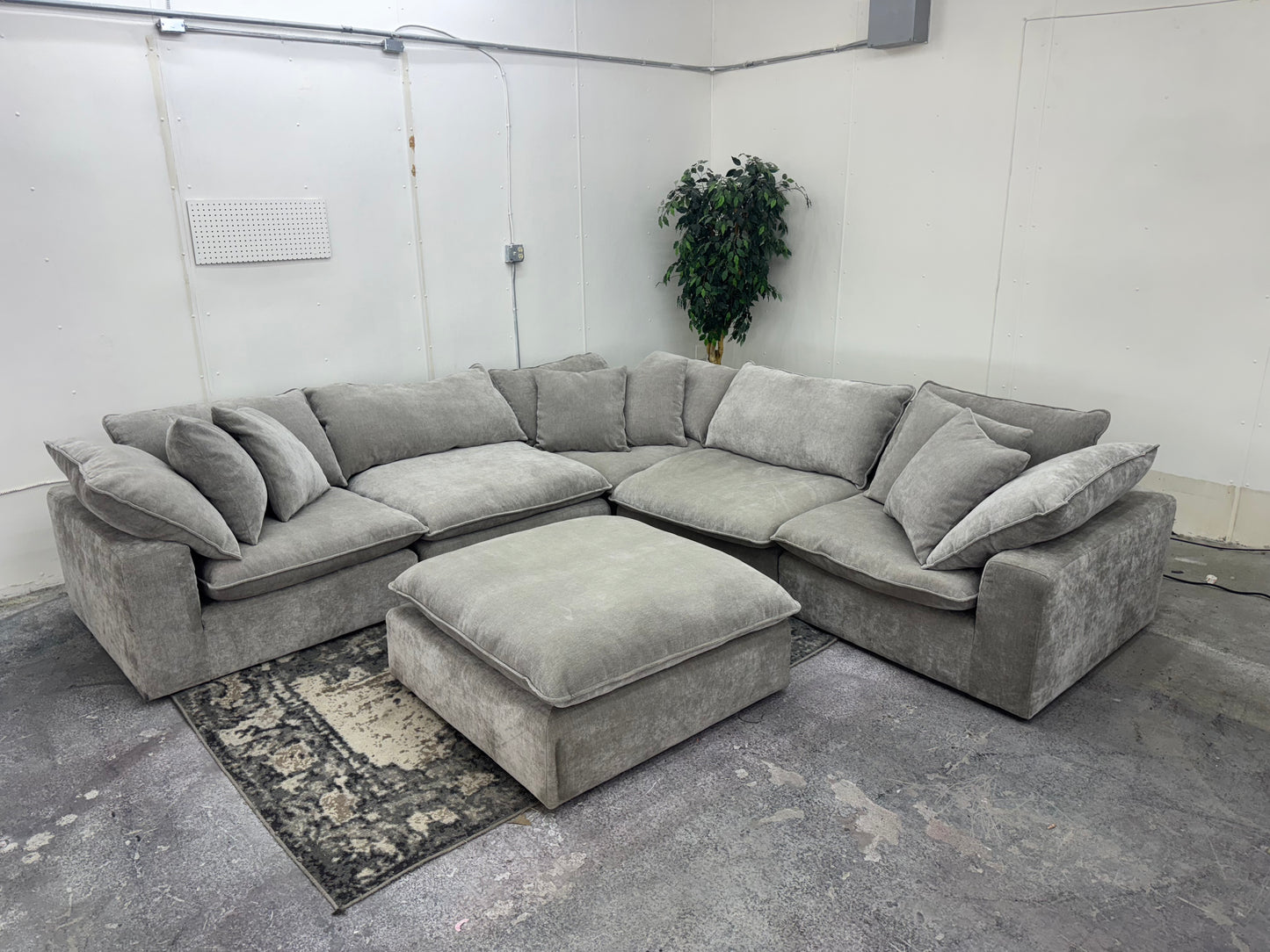 Sereen 6-Piece Taupe Modular Cloud Sectional Couch
