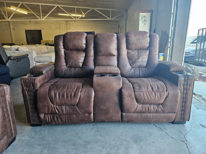 Brown Microfiber Reclining Sofa & Loveseat