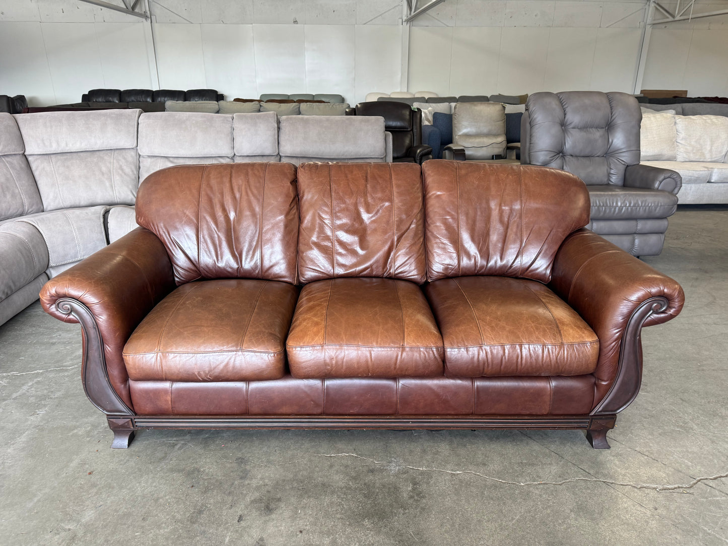 Brown Leather Sofa by Rapallo Leather Company