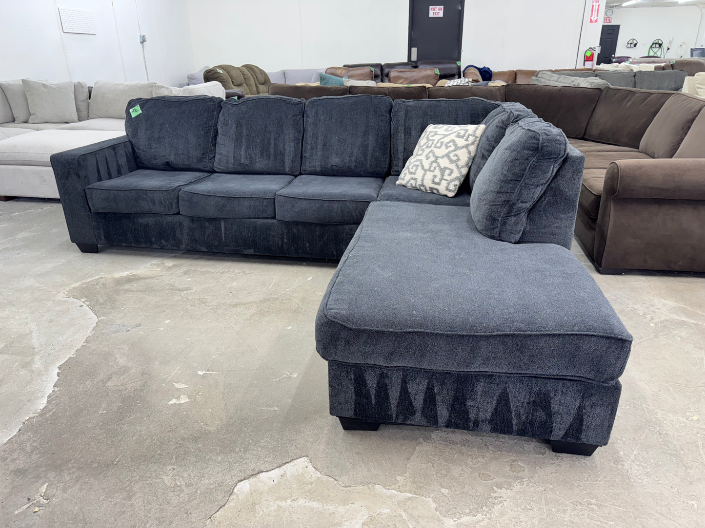 Charcoal Gray L Shape Sectional Couch