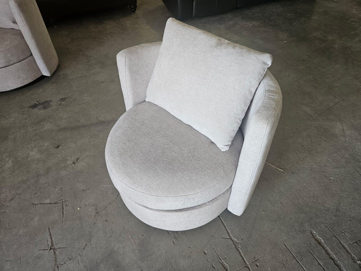 Gray Fabric Swivel Chairs – Set of 2